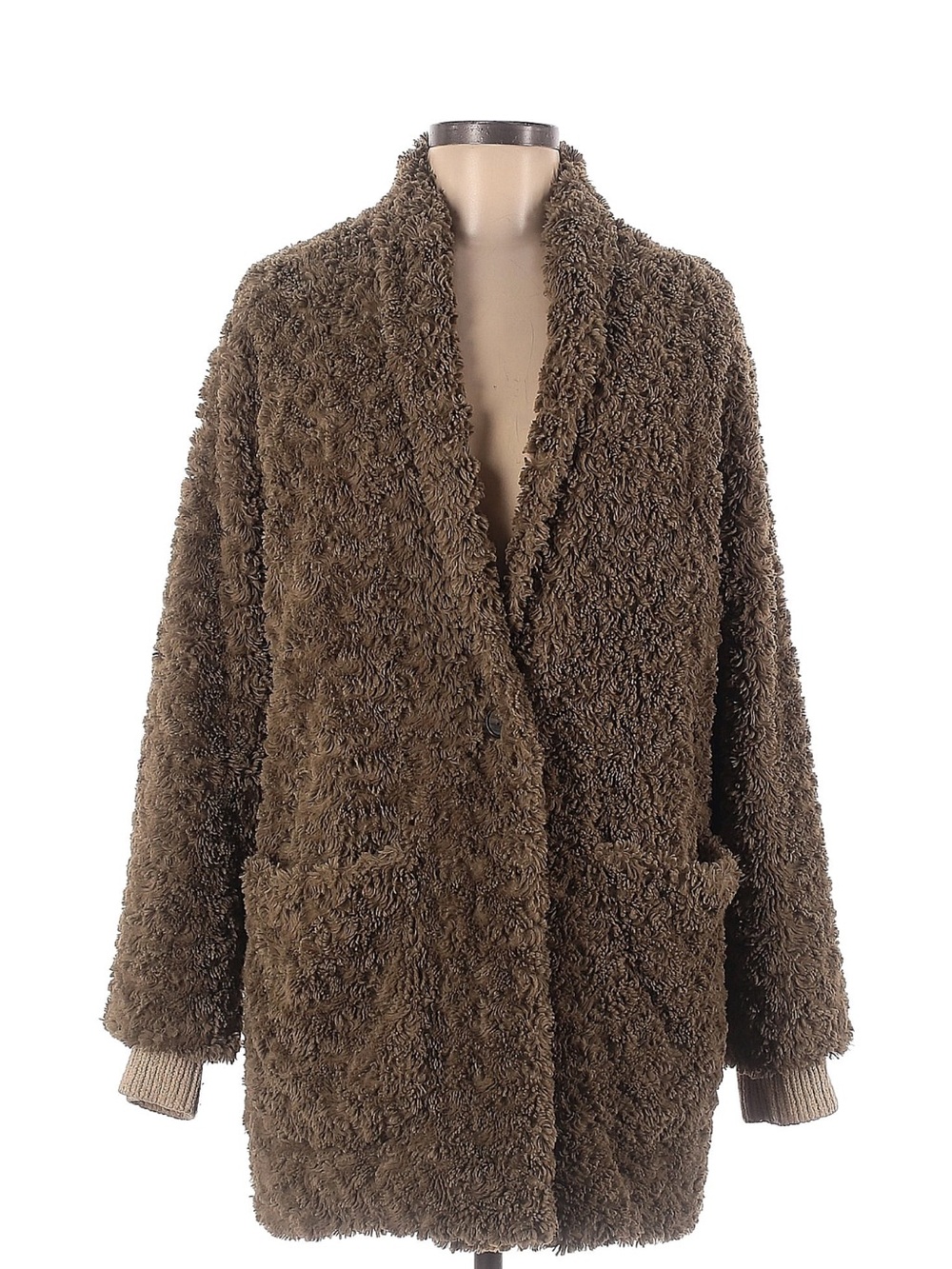 Wilfred Oversized Teddy Jacket in Brown